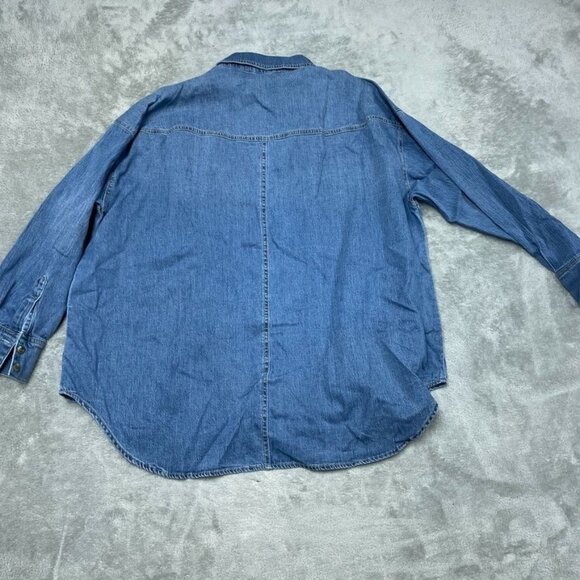 Gloria Vanderbilt Womens Denim Button-Up Shirt XL 99% Cotton Relaxed d0699 - Picture 7 of 8